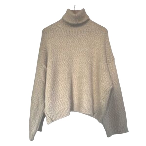 Topshop Beige Drop Shoulder Turtleneck Sweater - Picture 4 of 6
